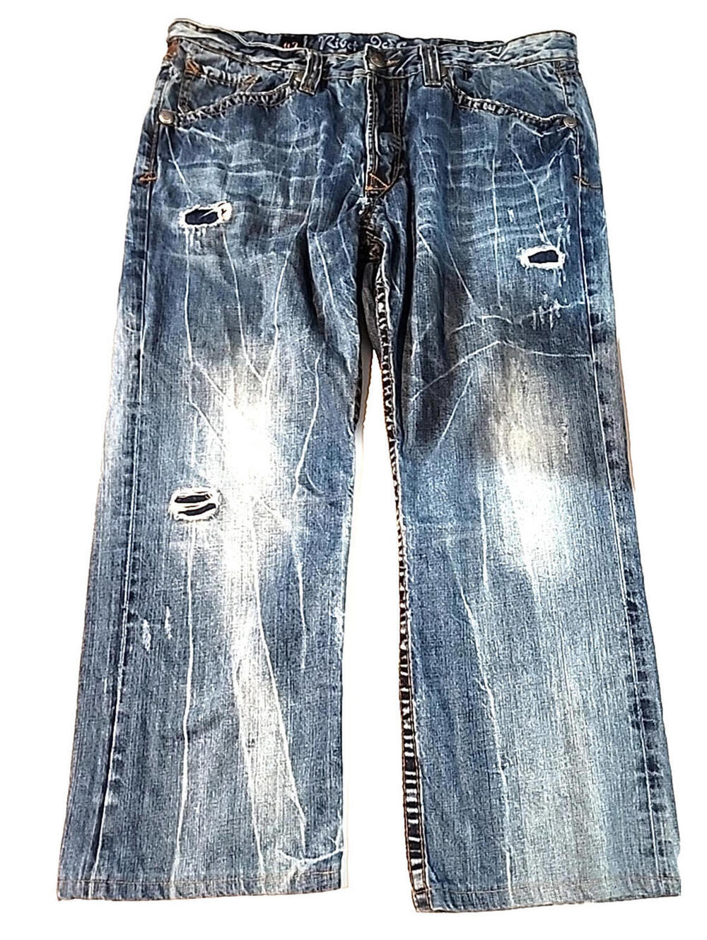 Rivet De Cru Big Baggy Jeans Distressed Usa Actual 40w X 32l